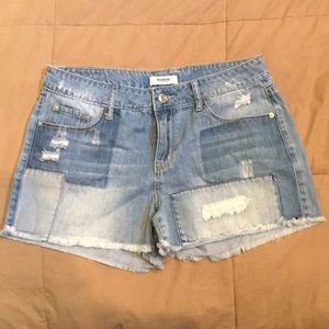 NWOT Kensie Jeans Distressed Patchwork Shorts